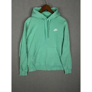 NIKE Womens Grant Fit Hoodie Jumper Small Turquoise Cotton